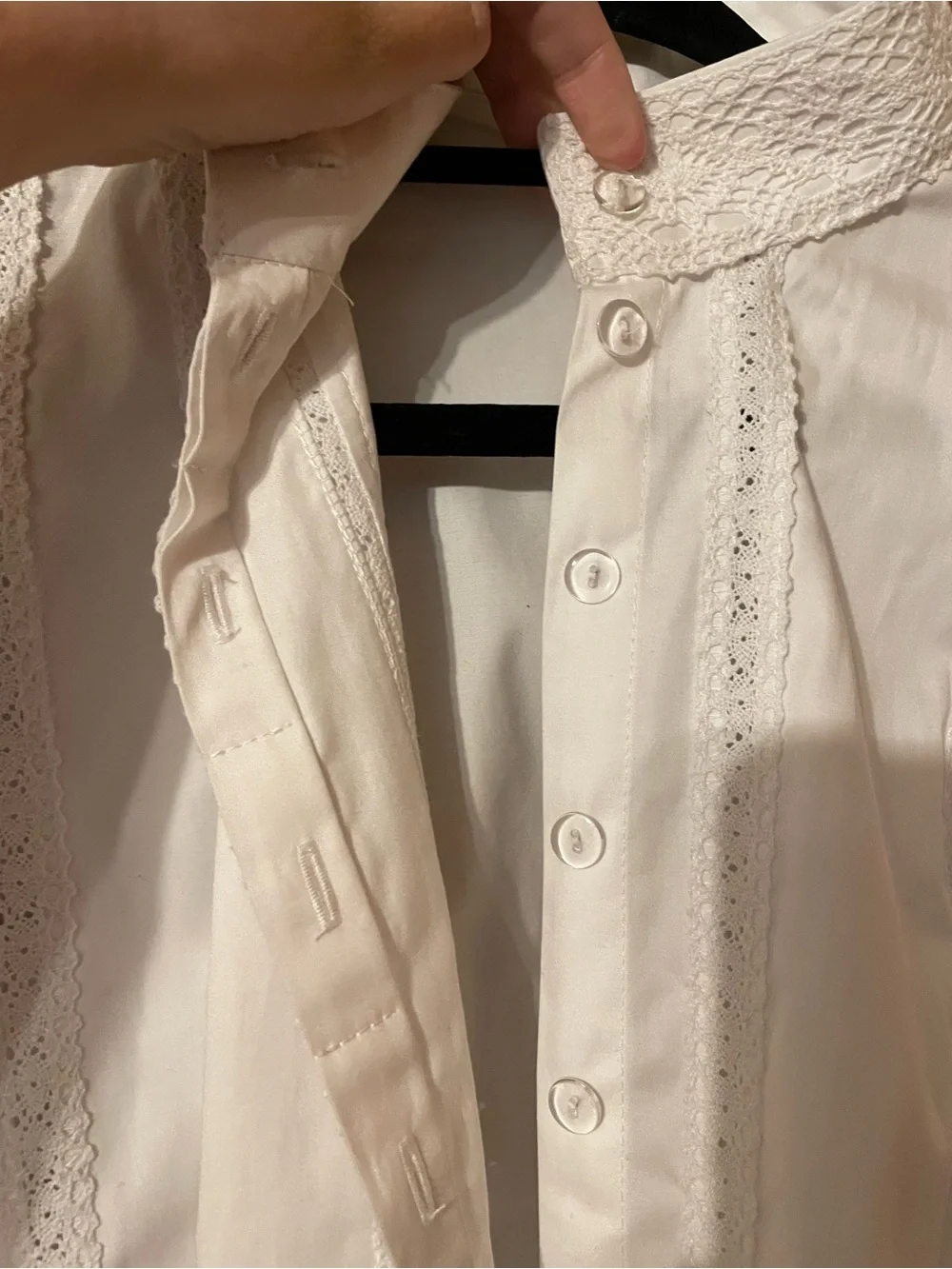 Large Gibson Girl Dress White Blouse Edwardian High Neck Button Front - Picture 4 of 9